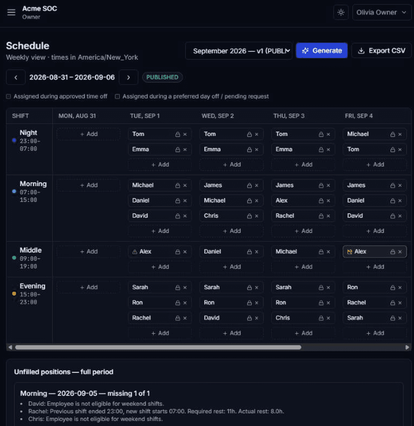 SOC Shift Automation Platform screenshot